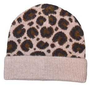 Norla Canada Soft Alpaca/Wool Blend Knit Leopard Beanie Hat